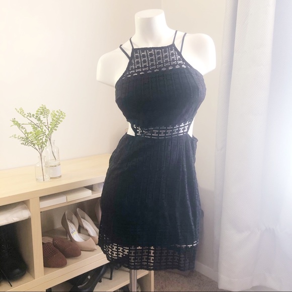 Express Dresses & Skirts - Express | Little Black Crocheted Cut Out Dress